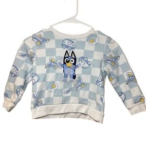 Bluey Checkered Long Sleeve Sweatshirt